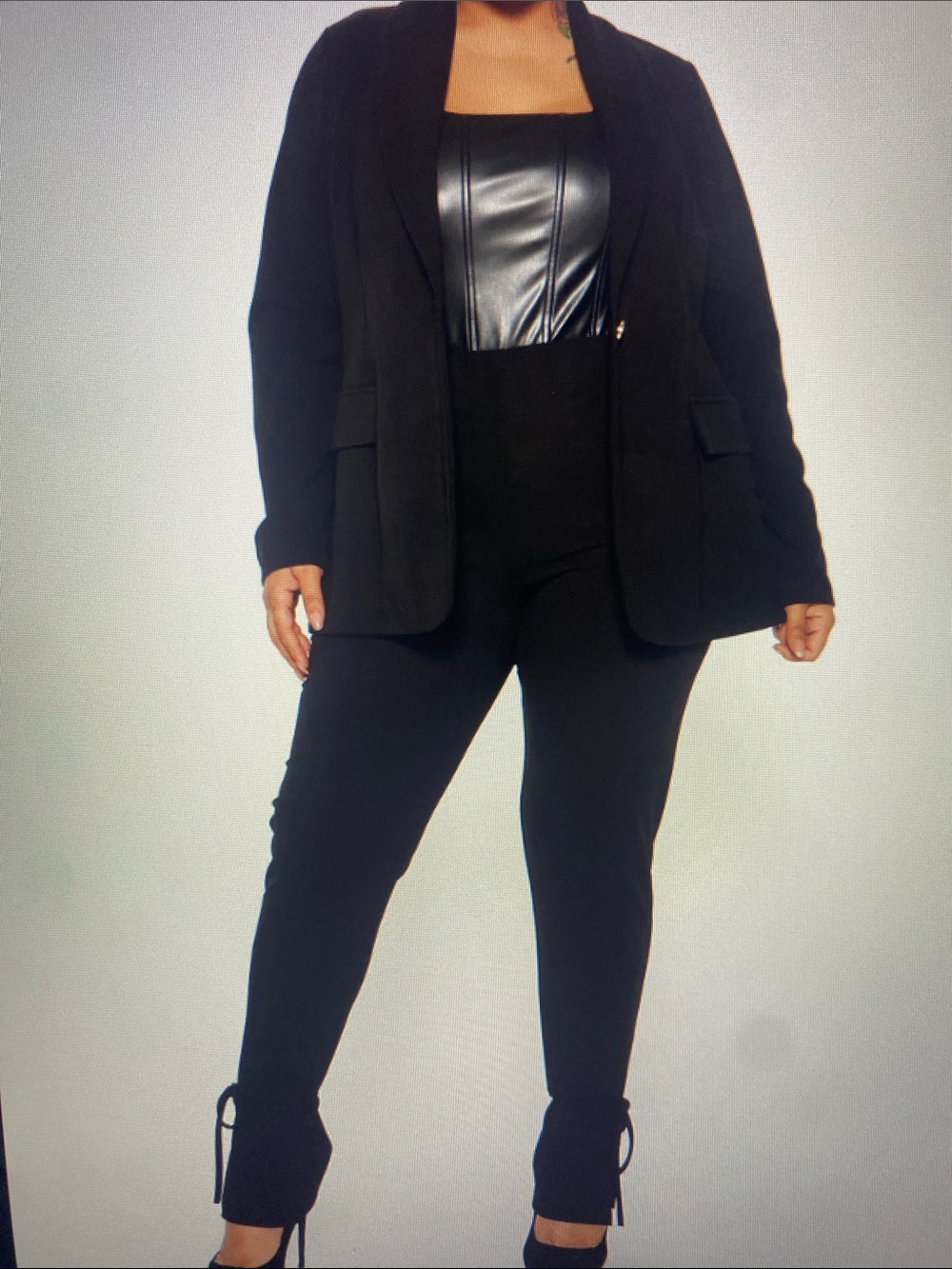 NWT Fashion Nova Head of The Table Pant Suit- Black
